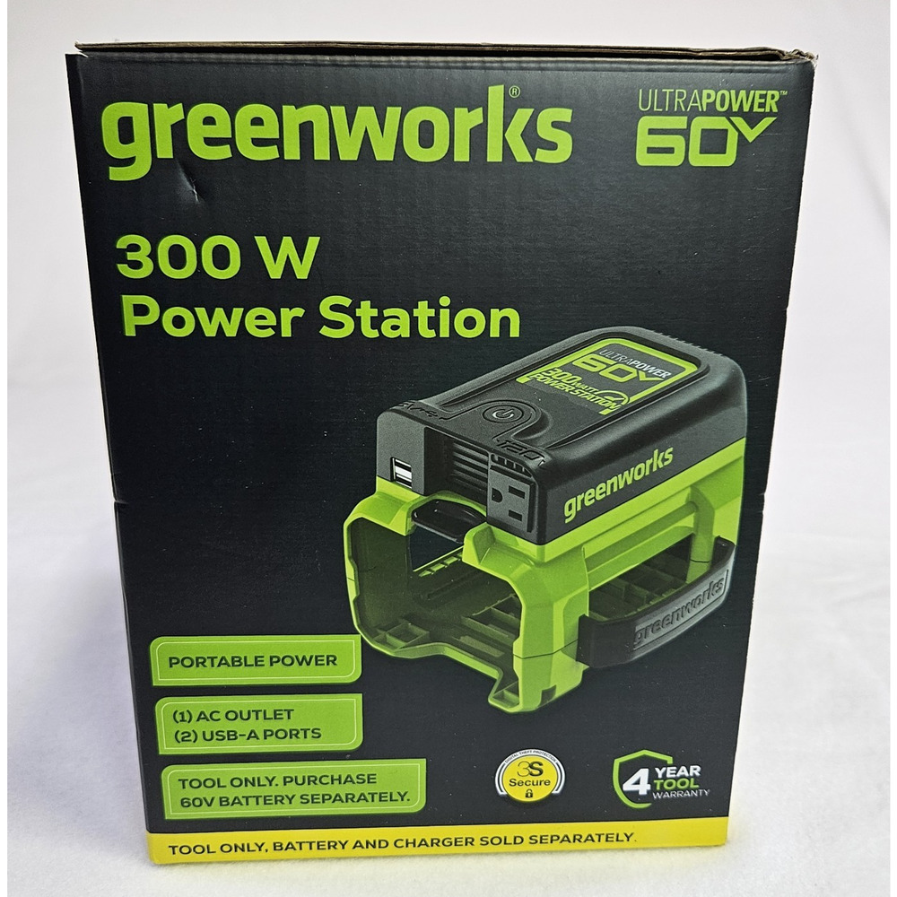 GreenWork ULTRAPOWER 60V 300W Power Station New Open Box Lithium Battery Charge